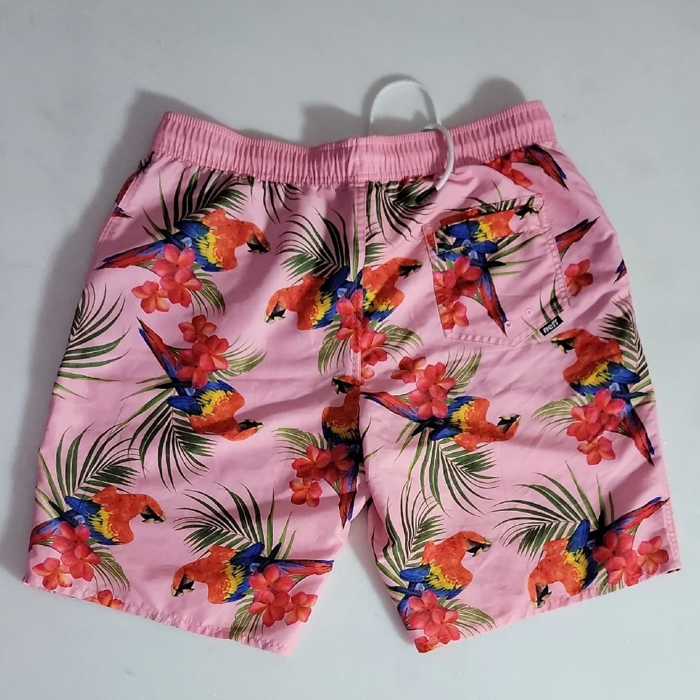 Neff Pink Tropical Parrot Board Shorts